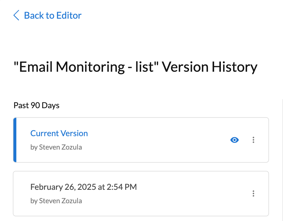Revision history in the Dyspatch Block Editor